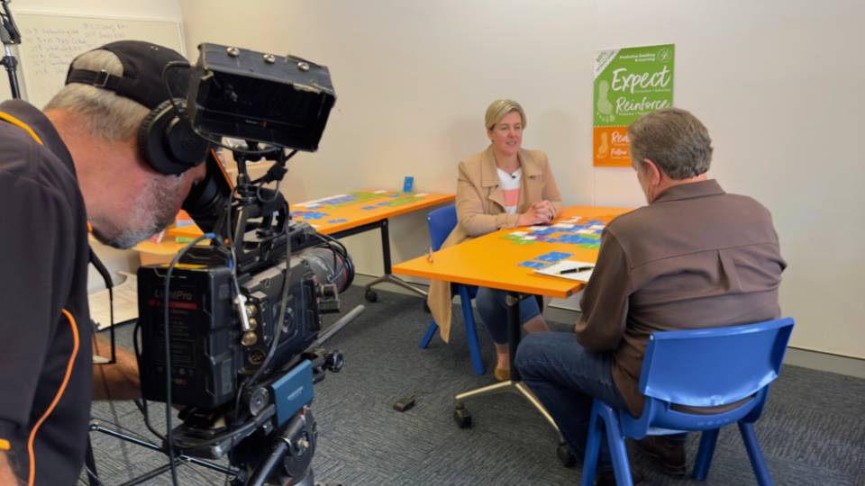 Services 2 Behind the scenes filming an interview