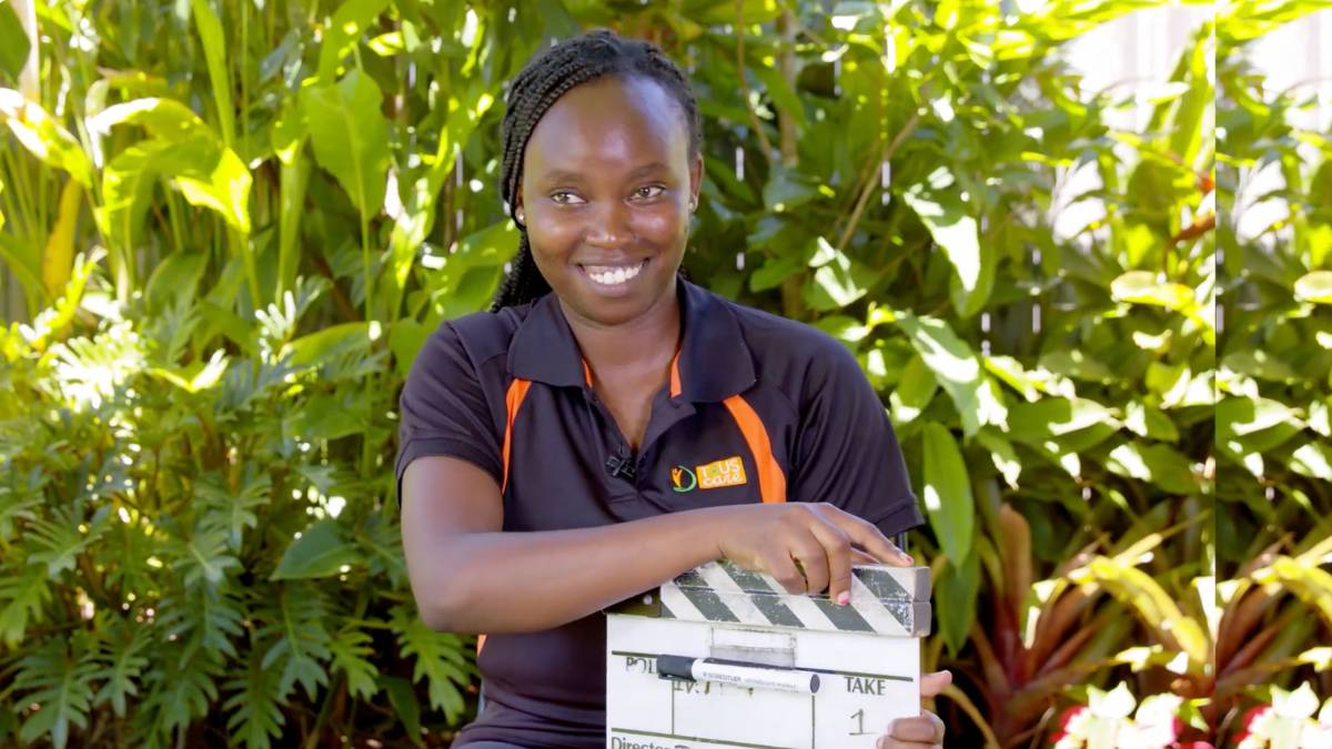 Video-length Video interviewee with video clapper