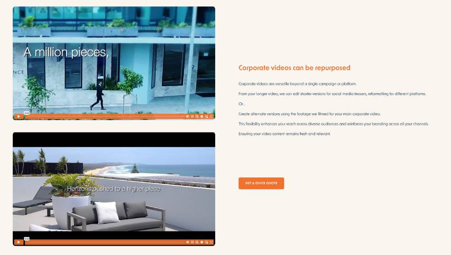 Videos-on-the-left Web page with videos on the left