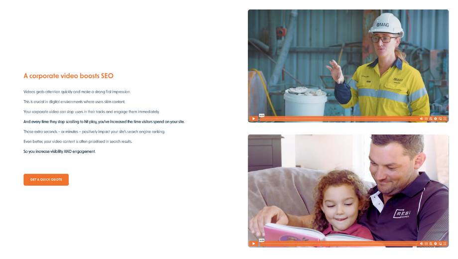 Videos-on-the-right Web page with videos on the right