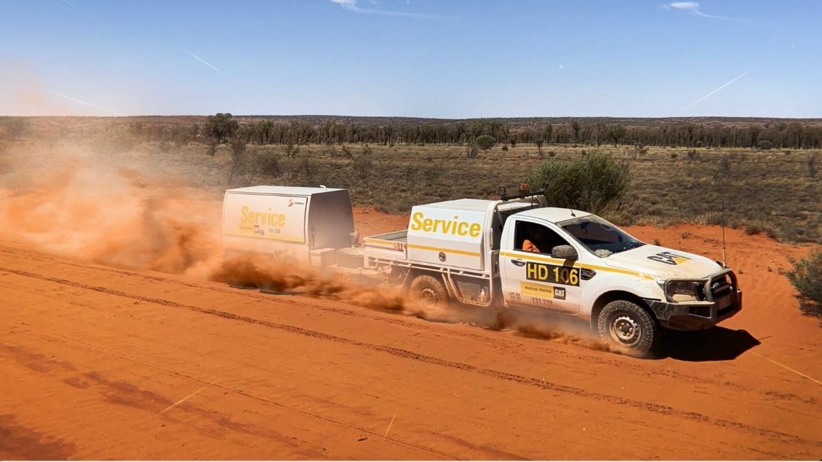 Linkedin-video-content-for-b2b-marketing Scene from landing page video of work ute driving on outback road