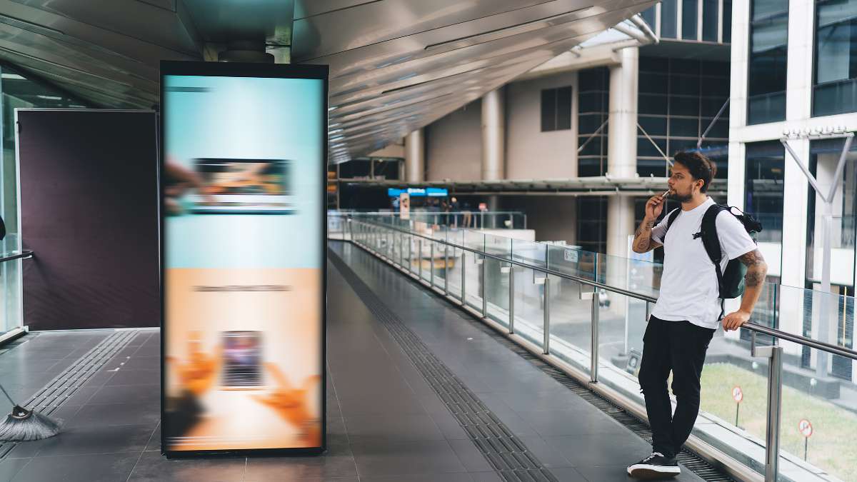 Digital-billboard Video on digital billboard in a public space
